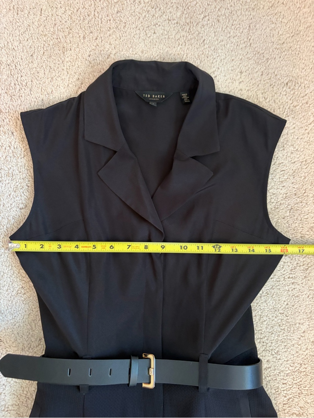 Ted Baker Natoly Women's Black Belted Jumpsuit Sleeveless Elegant Sz 1 US Sz XS - Picture 11 of 11